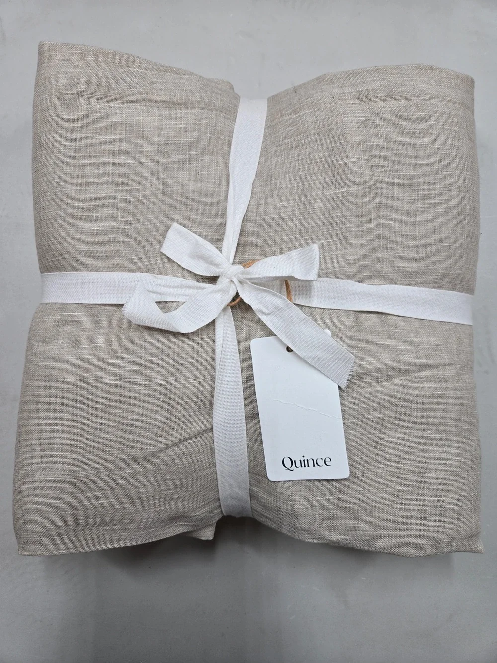 NWT QUINCE 4 Set 48x96 European Linen Sheer Curtains Flax 9321
